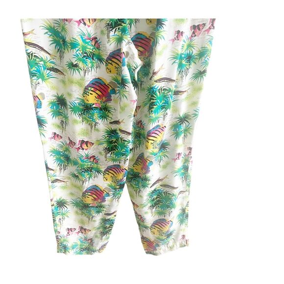 Gap Tropical Lightweight Trousers Novelty Tapered Leg Colorful Size Large Rayon - Picture 3 of 10